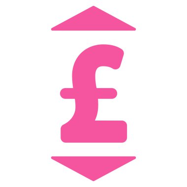 Pound yukarı aşağı düz vektör simgesi simgesi