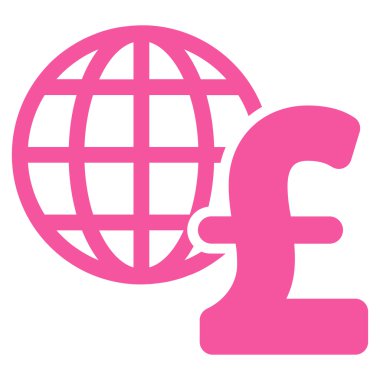 Küresel Lirası ekonomi düz vektör simgesi simgesi