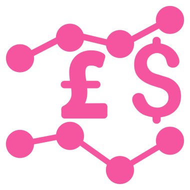 Lirası ve Doları eğilimleri düz vektör simgesi simgesi