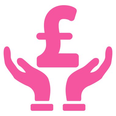 Lirası sigorta eller düz vektör simgesi simgesini