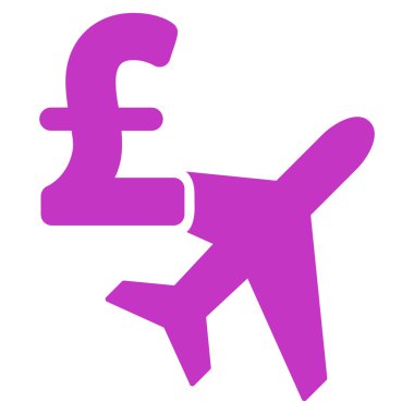 Havacılık Lirası iş düz vektör simgesi simgesi