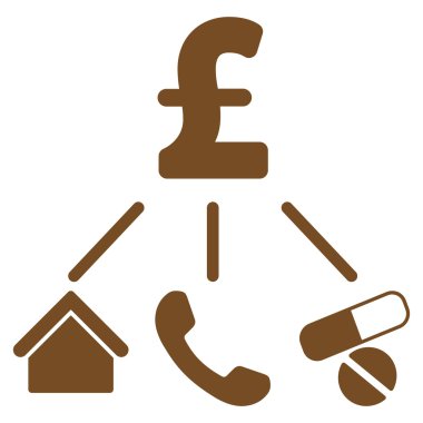 Hayat Lirası düz vektör simgesi simgesi giderleri