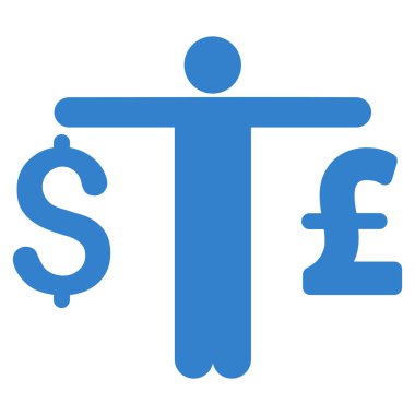 Kişi karşılaştırmak Doları Lirası düz vektör simgesi simgesi