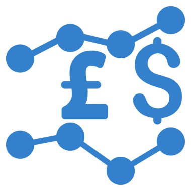 Lirası ve Doları eğilimleri düz vektör simgesi simgesi