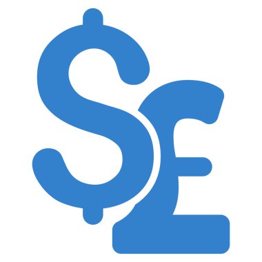 Dolar ve Lirası düz vektör simgesi simgesi