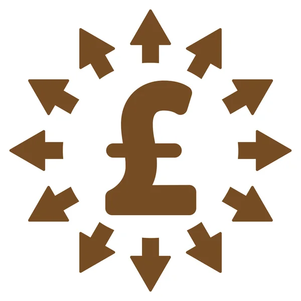 Pound Distribution Flat Vector Icon Symbol — Stock Vector