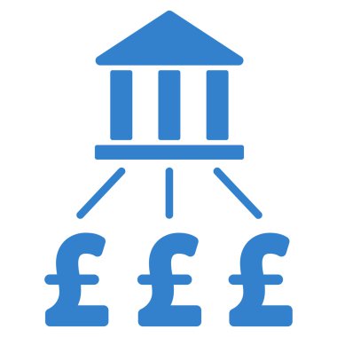 Banka Pound ödeme düz vektör simgesi simgesi