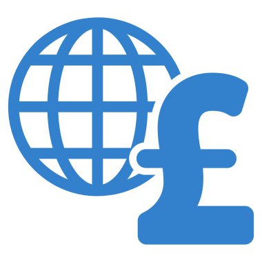 Küresel Lirası ekonomi düz vektör simgesi simgesi