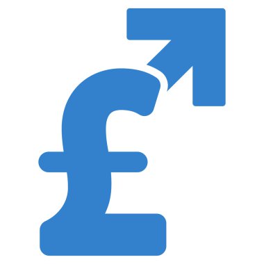 Lirası büyüme düz vektör simgesi simgesi