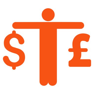 Kişi karşılaştırmak Doları Lirası düz vektör simgesi simgesi