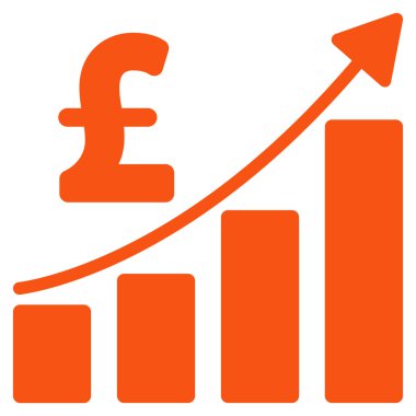Lirası mali çubuk grafik düz vektör simgesi simgesi