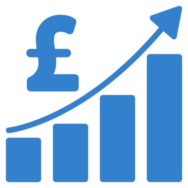 Lirası mali çubuk grafik düz vektör simgesi simgesi