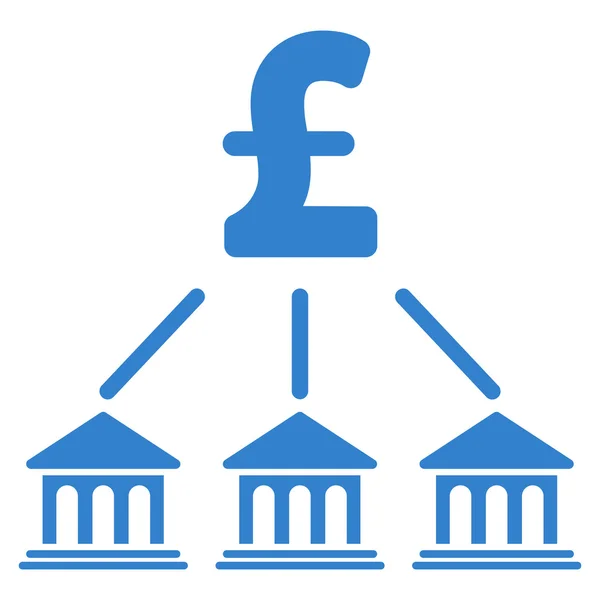 Símbolo plano do ícone do vetor da organização do banco da libra — Vetor de Stock