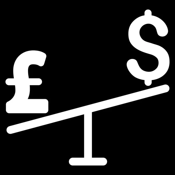 Dólar libra oscilación plano vector icono símbolo — Archivo Imágenes Vectoriales