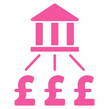 Banka Pound ödeme düz vektör simgesi simgesi