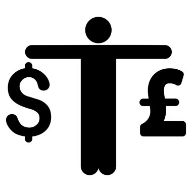 Kişi karşılaştırmak Doları Lirası düz vektör simgesi simgesi