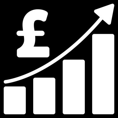 Lirası mali çubuk grafik düz vektör simgesi simgesi