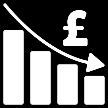 Lirası durgunluk Bar grafik düz vektör simgesi simgesi