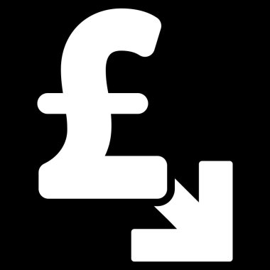 Lirası azalma düz vektör simgesi simgesi