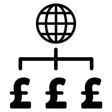 Küresel Pound ödeme düz vektör simgesi simgesi