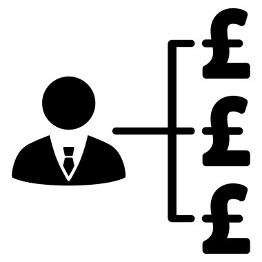 Bankacı Pound ödeme düz vektör simgesi simgesi