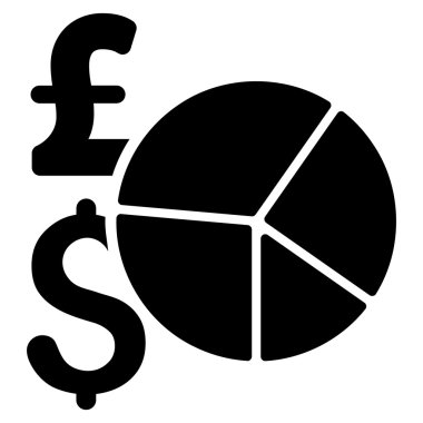 Lirası ve Doları pasta grafiği düz vektör simgesi simgesi