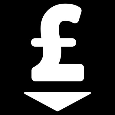 Lirası aşağı düz vektör simgesi simgesi