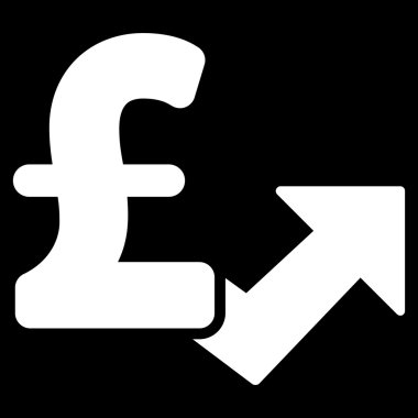 Lirası büyüme düz vektör simgesi simgesi