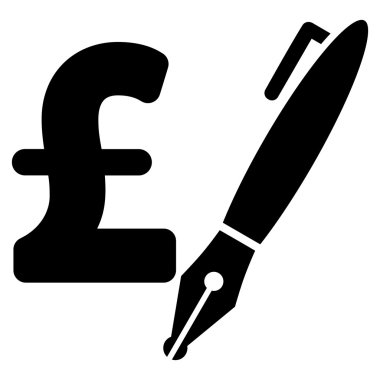 Kalem Lirası fiyat düz vektör simgesi simgesi