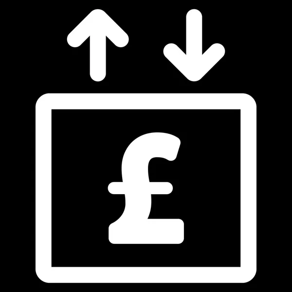 Pfund Geld Aufzug flache Vektor Symbol Symbol — Stockvektor