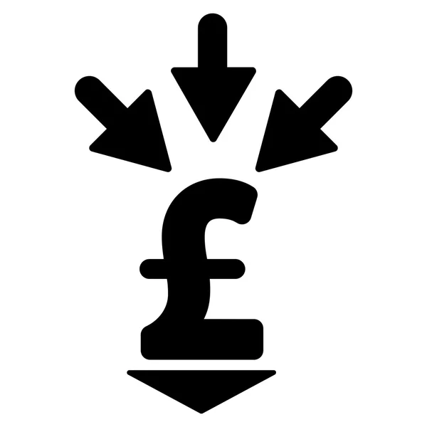 Integrar pagamento de libra Símbolo de ícone de vetor plano — Vetor de Stock