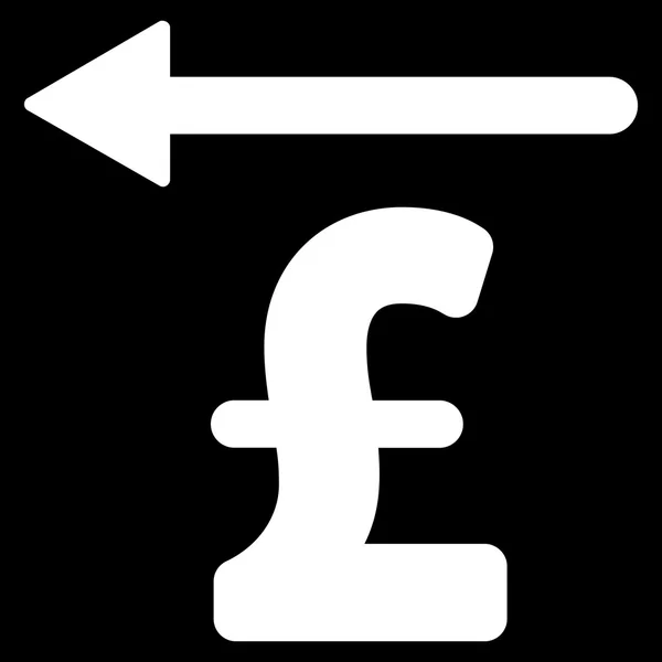 Pfund-Moneyback-Symbol mit flachem Vektor — Stockvektor