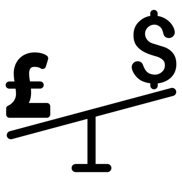 Dolar Funt Swing płaski wektor ikony Symbol — Wektor stockowy