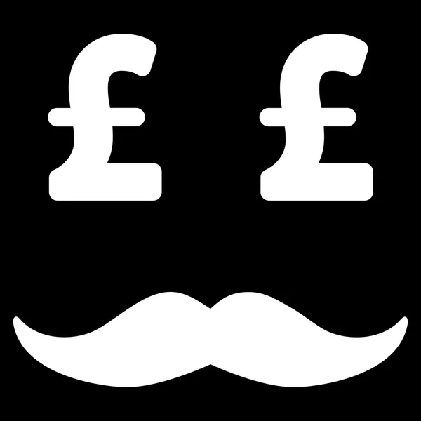 Libra millonario bigote plano vector icono símbolo — Vector de stock