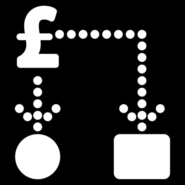 Símbolo plano do ícone do vetor do fluxo de caixa da libra — Vetor de Stock