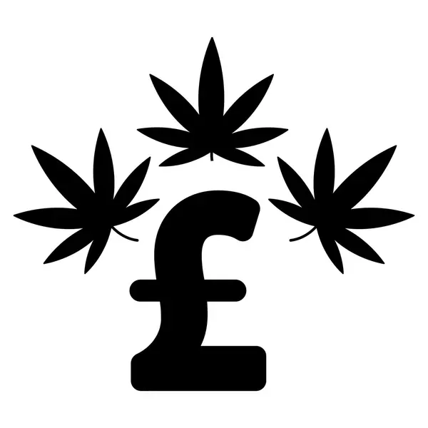 Cannabis Pfund Geschäft flache Vektor Symbol Symbol — Stockvektor