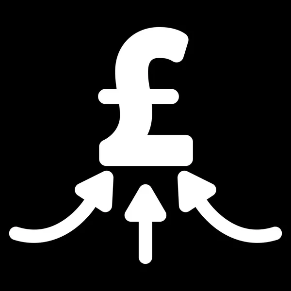 Símbolo plano do ícone do vetor do acumulador financeiro da libra — Vetor de Stock