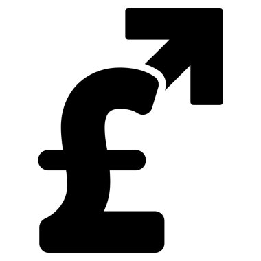 Lirası büyüme düz vektör simgesi simgesi