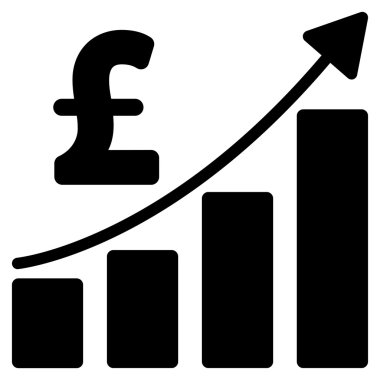Lirası mali çubuk grafik düz vektör simgesi simgesi