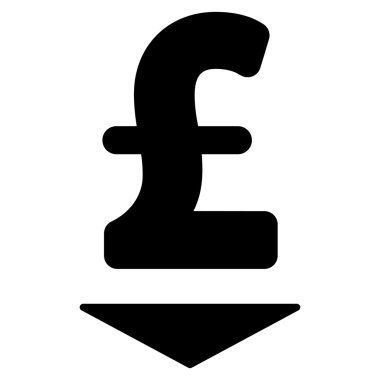 Lirası aşağı düz vektör simgesi simgesi