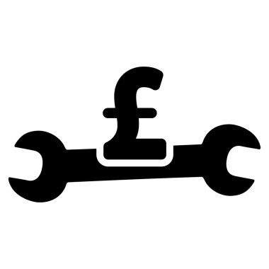 Düz vektör simgesi simgesi hizmet Lirası maliyet