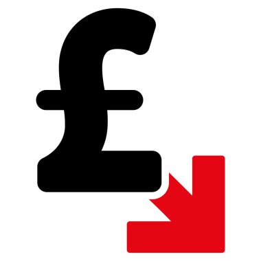 Lirası azalma düz vektör simgesi simgesi