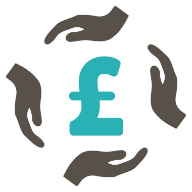 Lirası bakım eller düz vektör simgesi simgesini