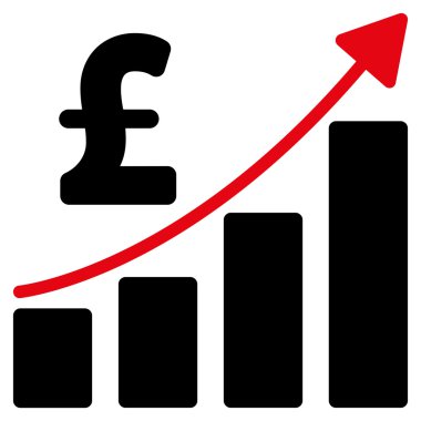 Lirası mali çubuk grafik düz vektör simgesi simgesi