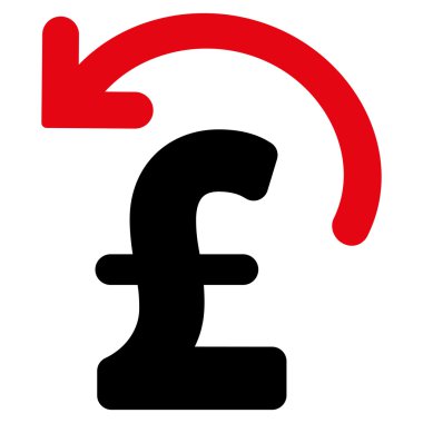 Pound ödeme düz vektör simgesi simgesi geri al