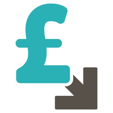 Lirası azalma düz vektör simgesi simgesi