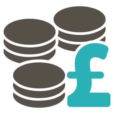 Düz vektör simgesi simgesi Lirası paraları