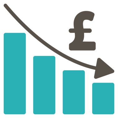 Lirası durgunluk Bar grafik düz vektör simgesi simgesi