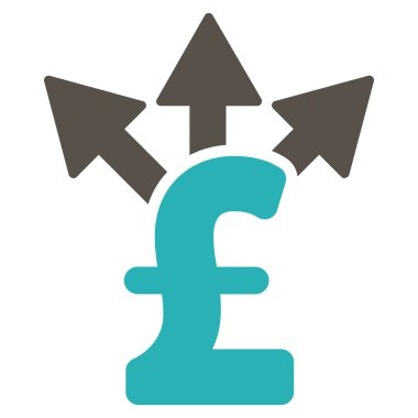 Split Pound ödeme düz vektör simgesi simgesi