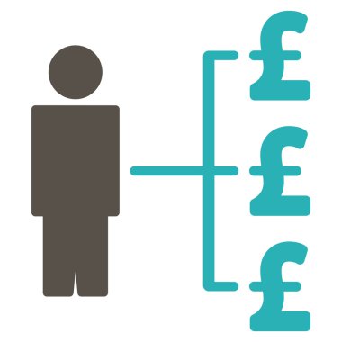 Kişi Pound ödeme düz vektör simgesi simgesi